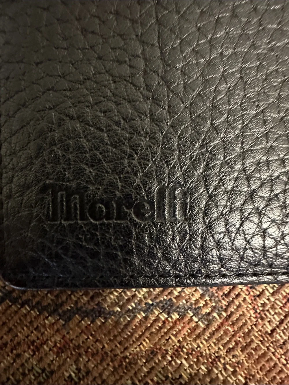 Super Soft Black Caviar Leather Card  Holder Wallet by Marelli